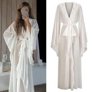 Kat The Label Hanna Robe in Ivory